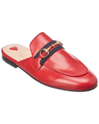 Gucci Princetown Leather Slipper In Red