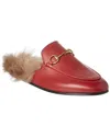 Gucci Princetown Leather Slipper In Red