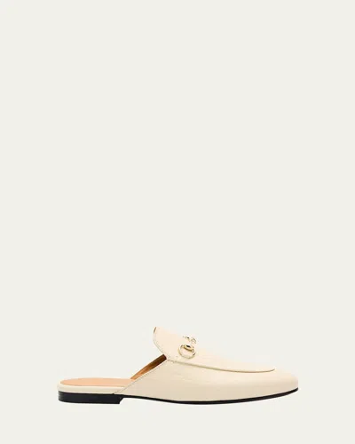 GUCCI PRINCETOWN MONOGRAM HORSEBIT LEATHER MULES