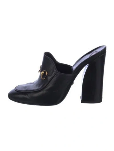 Pre-owned Gucci Princetown Mule Horsebit Accent Mules In Black