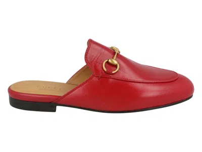 Pre-owned Gucci Princetown Mule (women's) Sneakers In Hibiscus Red