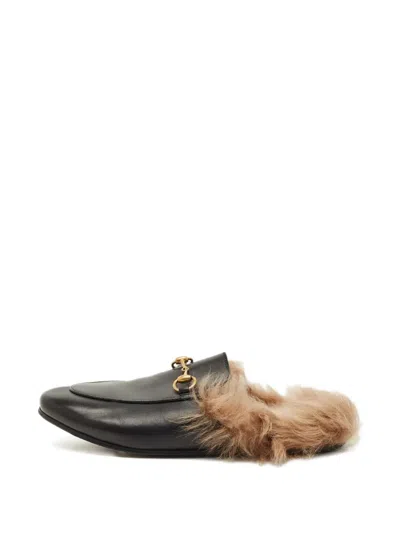 Pre-owned Gucci Princetown Mules In Black