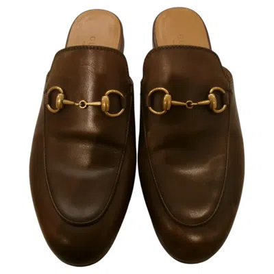Pre-owned Gucci Princetown Mules Brown Size 35.5