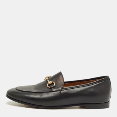 Pre-owned Gucci Princetown Size 35.5 Black Leather Slip On Loafers