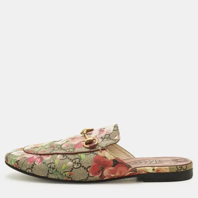 Pre-owned Gucci Princetown Size 36 Multicolor Gg Supreme Canvas Mules