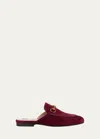 Gucci Princetown Suede Loafer Mules In Violet Mandarin