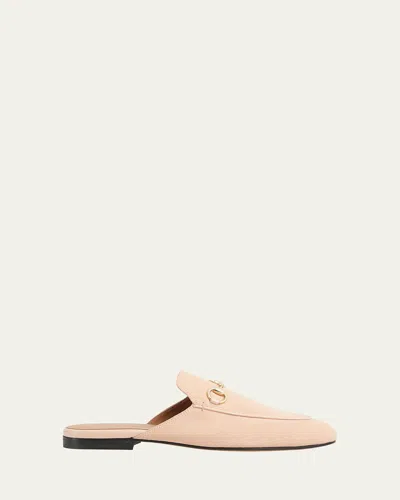 Gucci Princetown Suede Mules In Rose Dust
