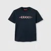Gucci Logo-print Cotton T-shirt In Blue