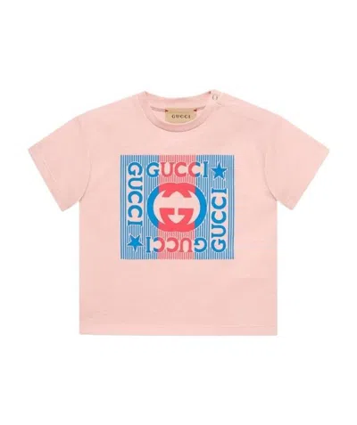 Gucci Print Cotton Jersey T-shirt In Pink