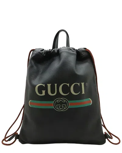 Pre-owned Gucci Print Drawstring Backpack 2way (authentic Pre-loved)