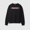 Gucci Print Felted Cotton Jersey Sweatshirt In Black