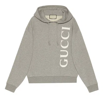 Pre-owned Gucci Print Hooded Sweatshirt 'medium Grey' | Men's Size Xs In Gray