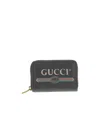 Gucci Print Leather Card Case In Black