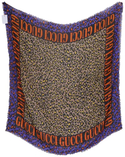 Gucci Print Logo Silk Scarf