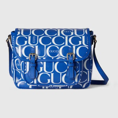 Gucci Kids' Print Satchel Bag In Blue