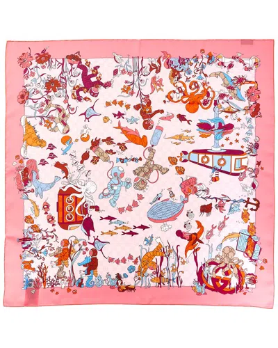Gucci Print Silk Scarf In Pink