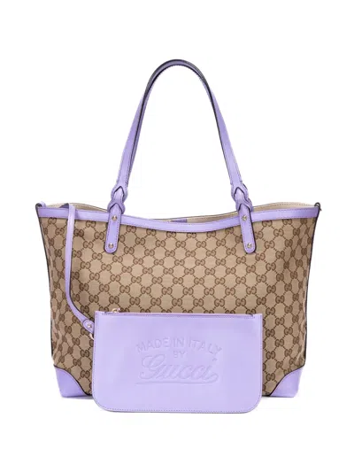 Pre-owned Gucci Print Tote Bag In Brown