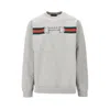 Gucci Men Grey Crewneck Sweatshirt With Logo Detail On The Front In Cotton Man In Gray
