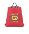 Gucci Printed Backpack In Red