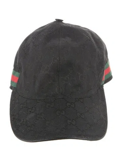 Pre-owned Gucci Printed Baseball Cap In Black