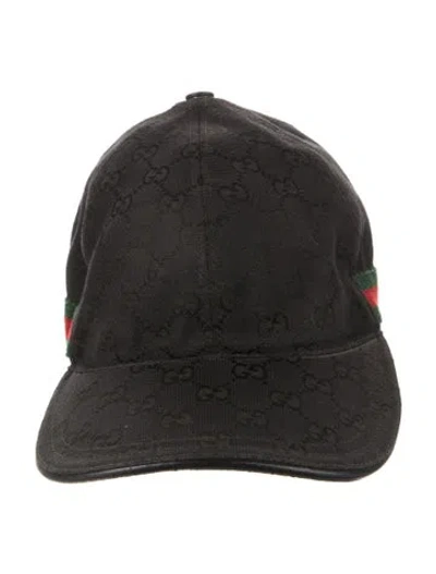 Pre-owned Gucci Printed Baseball Cap In Black