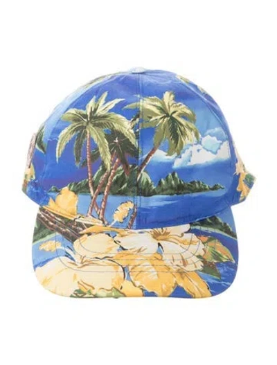 Pre-owned Gucci Printed Baseball Cap In Blue