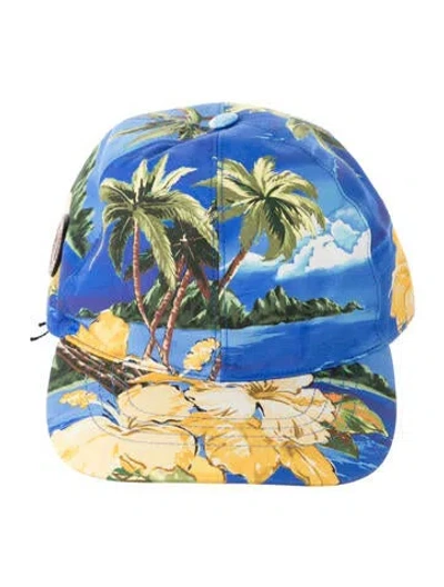 Pre-owned Gucci Printed Baseball Cap W/tags In Blue