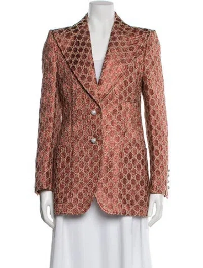 Pre-owned Gucci Printed Blazer In Orange