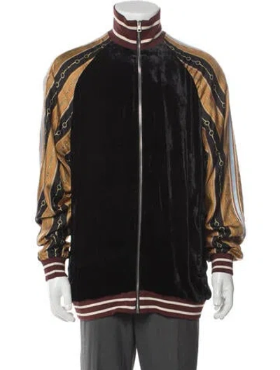 Pre-owned Gucci Printed Bomber Jacket In Black