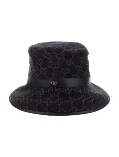 Pre-owned Gucci Printed Bucket Hat In Black