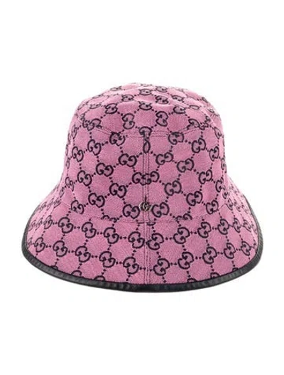 Pre-owned Gucci Printed Bucket Hat W/tags In Pink