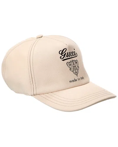 Gucci Printed Canvas Baseball Cap In Neutral