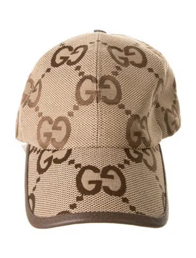 Pre-owned Gucci Printed Canvas Baseball Cap In Neutral