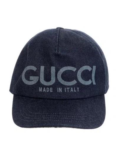 Pre-owned Gucci Printed Canvas Baseball Cap W/tags In Blue