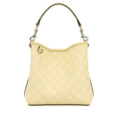 Gucci Printed Canvas Gg Emblem Bucket Bag Daylyeldkydayly T Polyurethane Polyamide Borse A Secchiello In Yellow