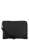 Gucci Gg Emblem Document Holder In Gg Supreme Fabric In Black