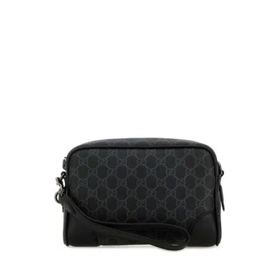 Gucci Printed Canvas Small Gg Emblem Crossbody Bag Blackblackblack T Polyurethane Polyamide Borse A Tracol