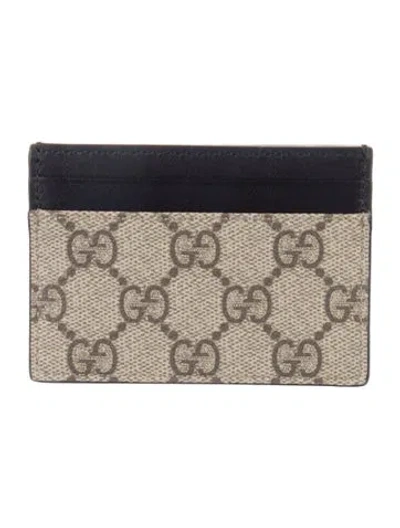 Pre-owned Gucci Printed Card Holder In Brown