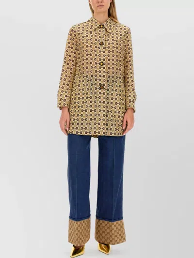 Gucci Horsebit Print Coat In Multicolor