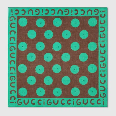 Gucci Kids' Printed Cotton Bandana In Green