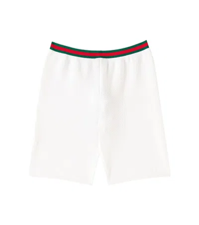 Gucci Kids' Printed Cotton Bermuda Shorts In White