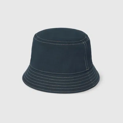 Gucci Printed Cotton Canvas Bucket Hat In Blue
