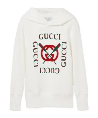 Gucci Printed Cotton Hoodie In White