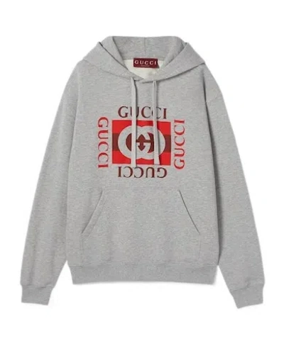 Gucci Printed Cotton Jersey Sweatshirt In Gray