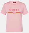 Gucci Printed Logo T-shirt In Pink