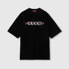 Gucci Printed Cotton T-shirt In Black