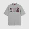 Gucci Printed Cotton Jersey T-shirt In Gray