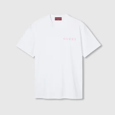 Gucci Printed Cotton Jersey T-shirt In White