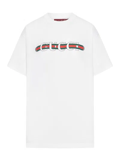 Gucci Printed Cotton Jersey T-shirt In White