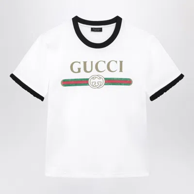 Gucci Printed Cotton Jersey T-shirt In White
